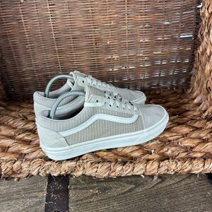 Vans Sz 7.5 Men's Beige Textured Old Skool Low Top Sneakers